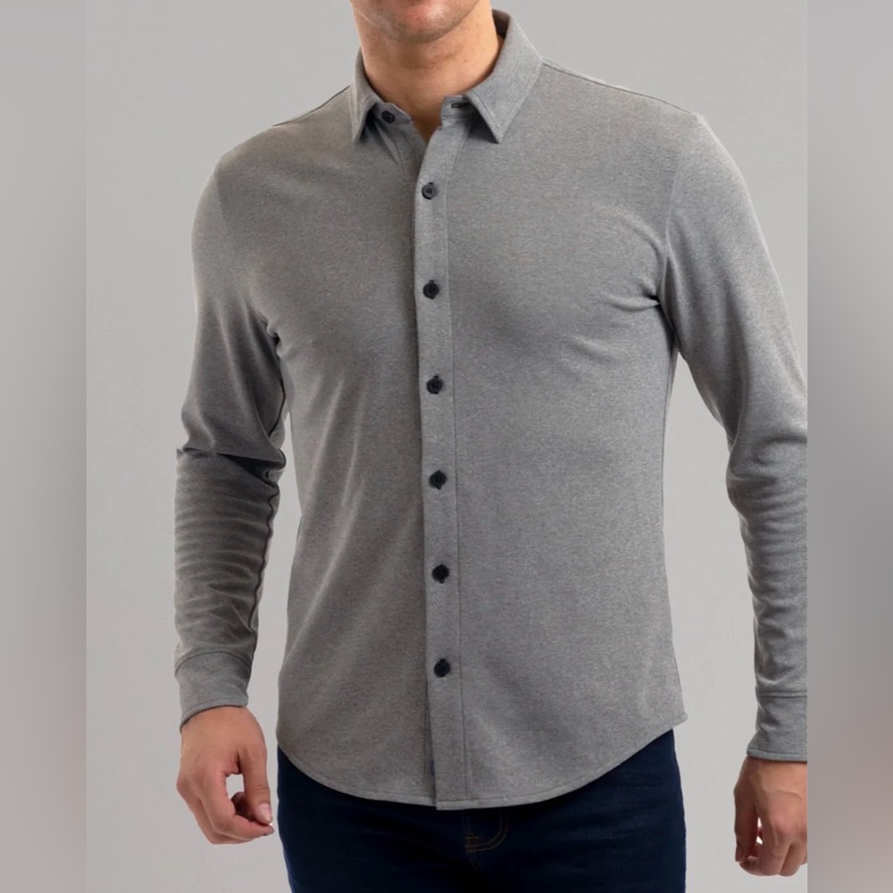 Twillory Athletic Men's Dark‎ Gray Long Sleeve Polo Size M Pre-owned.